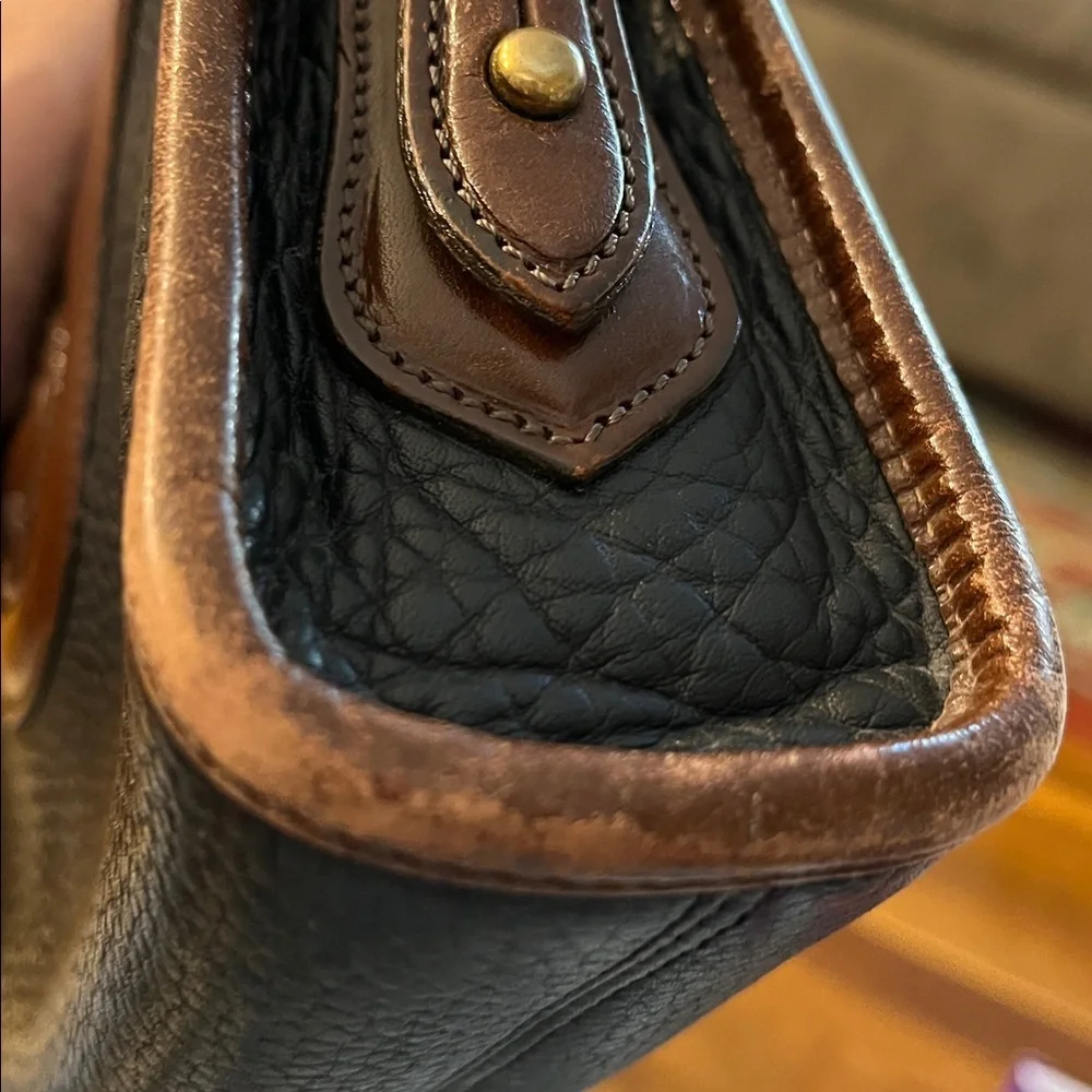 Rare Vintage Dooney & Bourke Purse Bl/Br 1981 All-weather Leather Collection